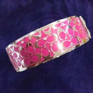 Magenta Pink Coach Bangle Bracelet